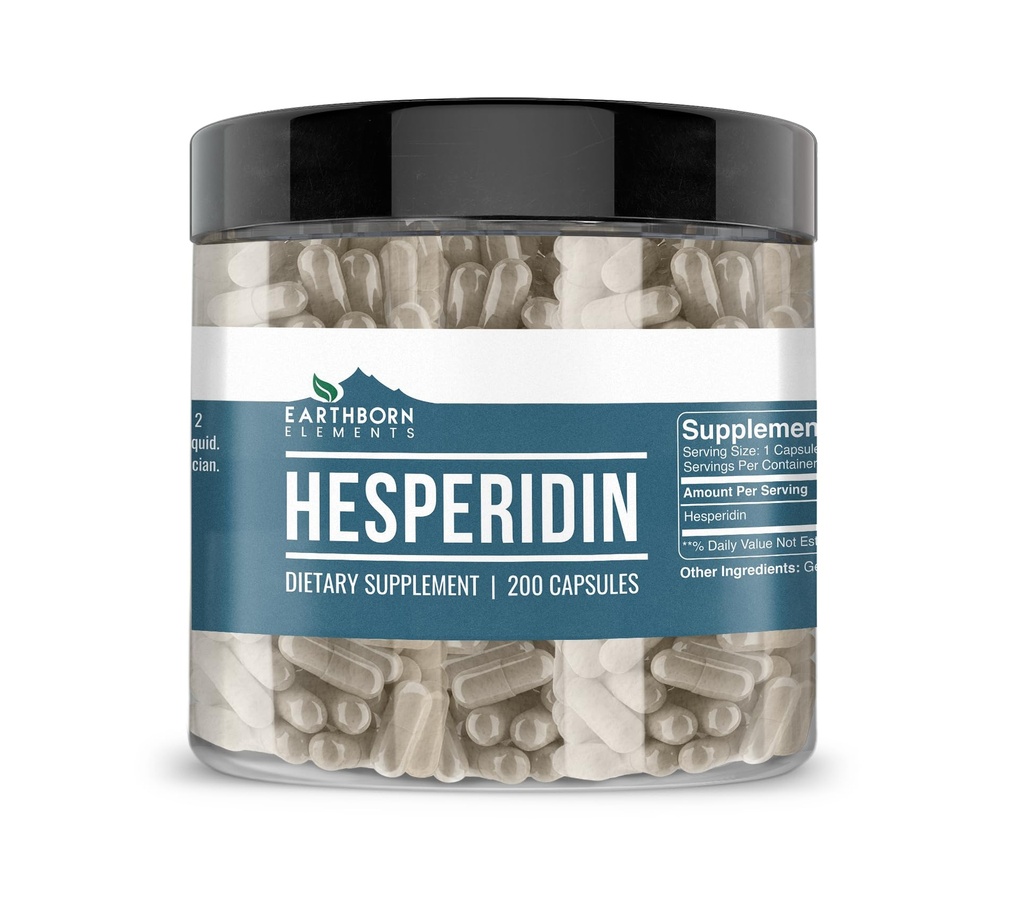 Elementos terrestres Hesperidin 200 cápsulas, Puro ' Undiluted, No aditivos