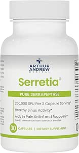 Arthur Andrew Medical, Serretia, Serrapeptase Formula for Muscle and Sinus Support, 30 cápsulas