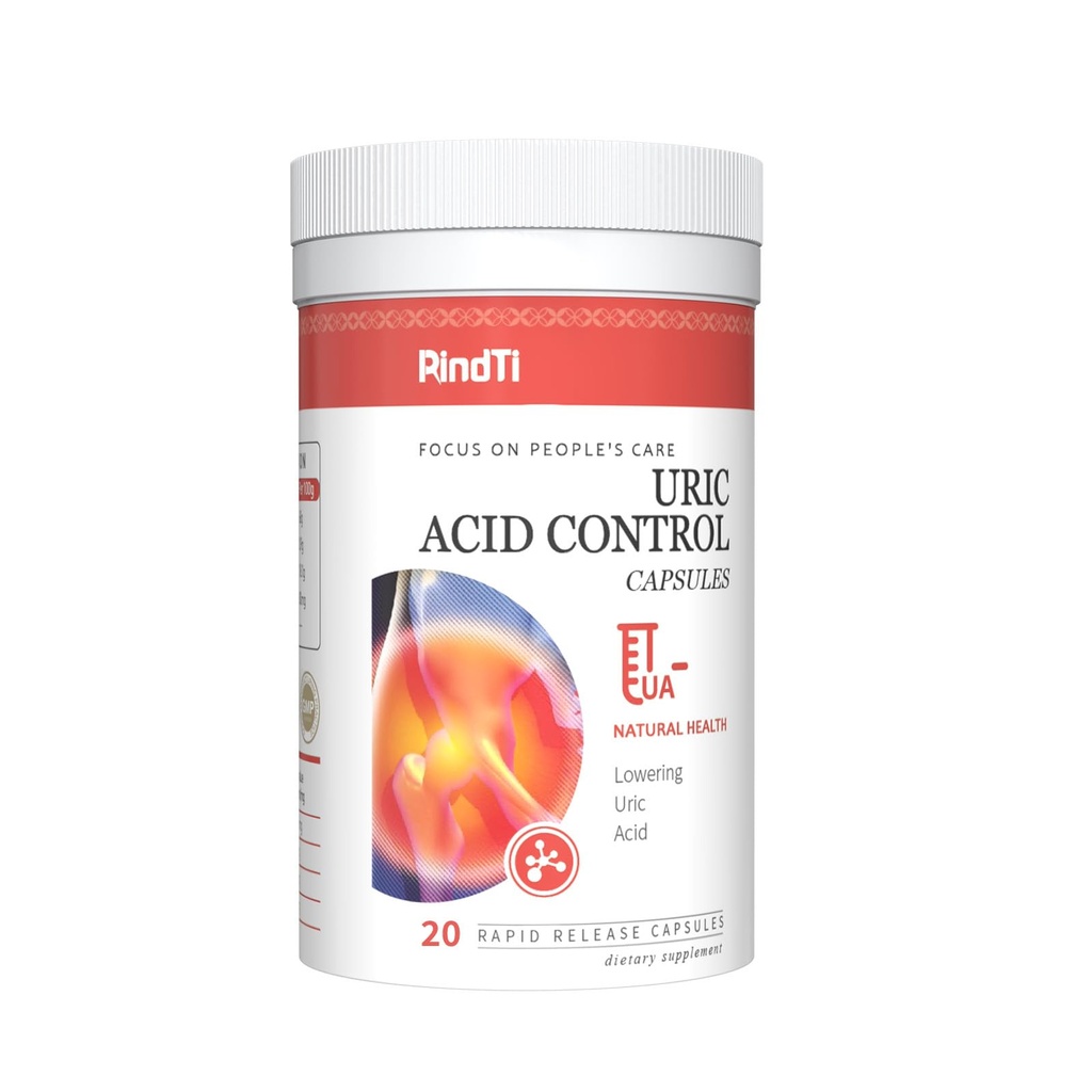 Uric Acid Flush,Tart Cherry with Celery Extract & Turmeric,Uric Acid Cleanse & Detox for Muscle, Joints Support & Kidney Cleanser,20 Capsules Uric Acid Support Supplement