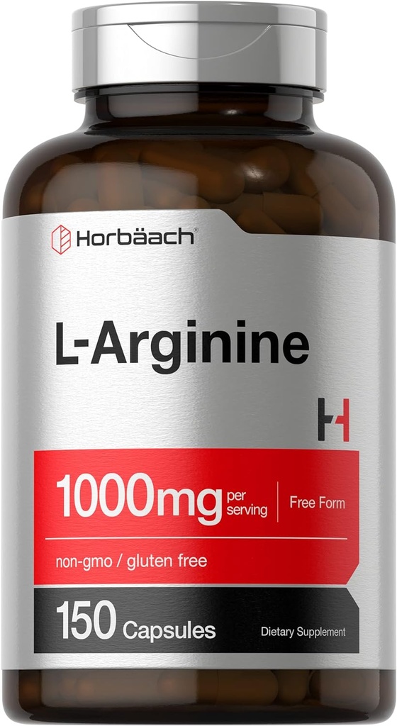 Horbäach L Arginine 1000mg Capsules  150 Powder Pills ← Formulario libre Silencio No Gluten