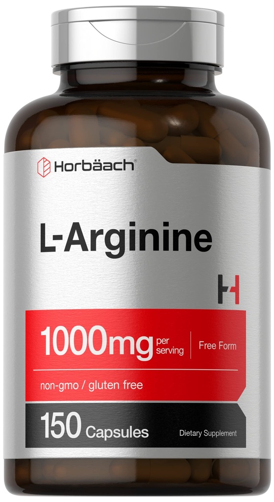Horbäach L Arginine 1000mg Capsules  150 Powder Pills ← Formulario libre Silencio No Gluten