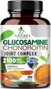 Glucosamine Chondroitin MSM 2100mg Complejo - Suplemento de Apoyo Conjunto para la Movilidad Conjunta " Comfort Para Hombres y Mujeres con Turmeric " Boswellia, Triple Strength Glucosamine Suplementos - 180 cápsulas
