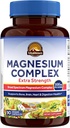 Vitalitown Magnesium Complex Suplemento TENIDO 300mg Elemental Mag ANTE Magnesium Citrate Glycinate Taurate Malate ANTE No Gluten, 90 Vegan Magnesio Capsules para Bone Brain Heart