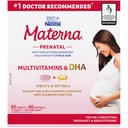 NESTLÉ Materna Prenatal Multivitamin with DHA Supplement | Folic Acid | 60 tablets + 60 DHA soft gels