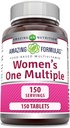 Fórmulas increíbles Suplemento multivitamínico para mujeres ← Alimentación Basada en 150 Tablets ← Perfect Blend of Vitamins, Minerals &amp; Probióticos ← Non-GMO TEN Gluten-Free TEN Made in USA