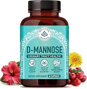 Natural D Mannose 1000mg Cápsulas ANTE Antioxidante-Rich suplemento de arándanos con Hibiscus " Dandelion ANTE 4-en-1 DMannose Píldoras para la salud del tracto urinario para las mujeres