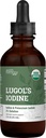 Ioduro de Lugol ecológico, yodo y Potasio 2% Solución 3000 mcg - Suplemento líquido gotas para soporte tiroideo para hombres, Metabolismo Salud, Detox Boost - No GMO, 395 Servimientos (2 Oz)