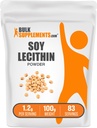 BulkSupplements.com Soja Lecithin Powder - Lecithin Suplemento, Suplemento Nutricional, Grado Alimentario - Gluten Free, 1.2g por Serving, 100g (3.5 oz) (Pack of 1)