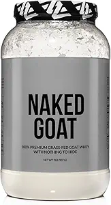 NAKED Goat - Pasture Fed Goat Whey Protein Powder from Small-Herd Wisconsin Dairies, 2Lb Bulk, GMO Gratis, Soy Gratis. Fácil de digerir - All Natural - 23 Grams of Protein - 30 Servings