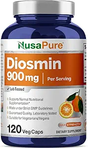 NusaPure Diosmin 900mg por Serving 120 Veggie Caps (No-GMO, Vegan)