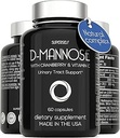 D-Mannose 1000mg Capsules - D Mannose con extracto de arándano y vitamina C - 60 cápsulas 500mg High Strength - Urinary Tract Health for Women &amp; Men - Vegan &amp; Non-GMO - Fast-Acting Natural UTI Support