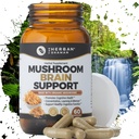Mushroom Suplemento Cerebro Apoyo a los Leones Orgánicos Mane, Cordyceps, Ginkgo Leaf, Gotu Kola + Más Silencioso Suplemento Natural Herbal (60 cápsulas)