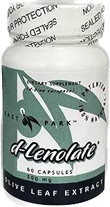 East Park Olive Leaf Extract (OLE) Super Strength d-Lenolate 500mg TEN 18% o Más Oleuropein Immune System Booster TEN 60 Vegetarian Capsules (Non-GMO)