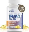 Omega 3 cápsulas de aceite de pescado [3000mg] Omega 3 Suplemento DHA Suplemento TENIDO Píldoras de aceite de pescado Omega3 para la salud del corazón, sistema inmunológico, articulaciones, piel, " salud cerebral, libre de gluten y BURPLESS