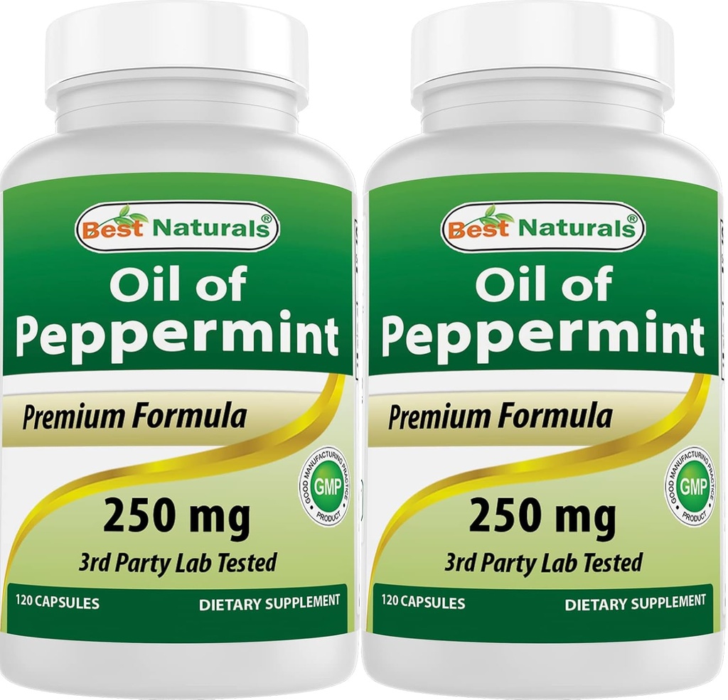 Mejores Naturales Peppermint Oil 250 mg 120 cápsulas (120 Cuenta (Pack de 2))