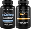 Vitaminas vitales cápsulas de resveratrol + NAD+ Suplemento