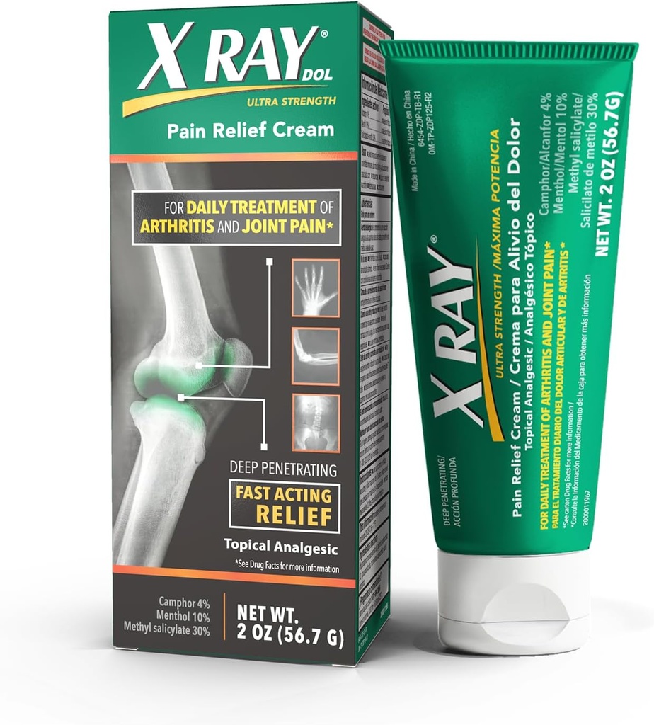 X Ray Dol Topical Arthritis Pain Reliever Cream, for Daily Joint & Muscle Pain, Full Prescription Strength, Fast-Acting Relief, 2 Ounces