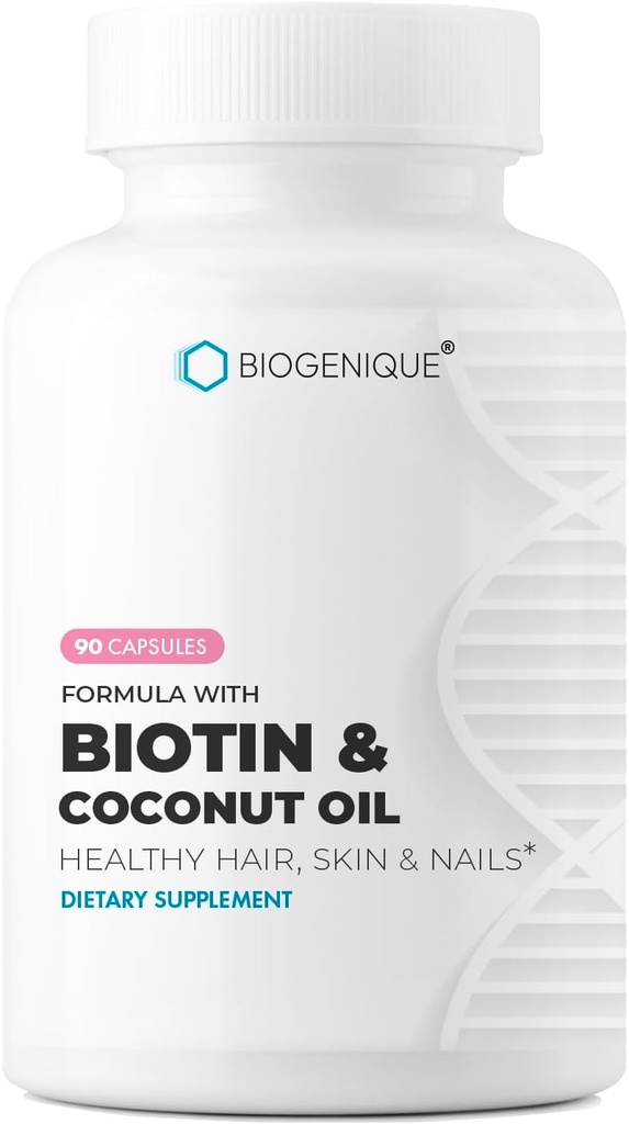 Suplemento de biotina de alta potencia - Vitamina Vegan B7 Fórmula con aceite de crema y coco - Esquí saludable, uñas " Pelo y Keratina Soporte - No GMO " Gluten Gratis - 2500 mcg