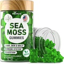 BioVit Sea Moss Gummies - Wildcrafted Irish Sea Moss for Adults & Kids - Seamoss Gel with Bladderwrack & Burdock Root Extract - 60 Vegan Gummies