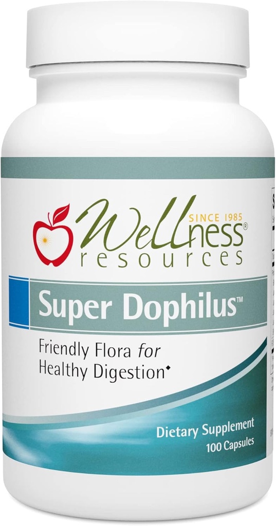 Probióticos de alta potencia Super Dophilus + FOS Prebiótico – 6.8 Billones CFU, 6 Estrechos Hardy, Cápsulas Acid-Resistentes – 100 cápsulas – Asistencia sanitaria Digestiva y Gut – Soy &amp; sin lácteos