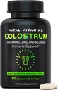 Vitaminas Vitales Colostrum Suplemento - Vitamina C, Zinc, " Selenium - de Primera Milking - Estándarizado para Contener 10% IgG Inmunoglobulinas - Vacas Americanas de Grass - 60 cápsulas