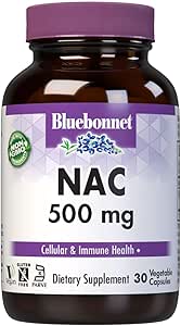 Bluebonnet NAC 500 mg cápsulas de vitamina, 30 cuenta