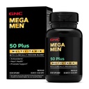 GNC Mega Hombres 50 más cápsulas multivitamínicas, salud clínica, cardiopatía y próstata, vitaminas B, Saw Palmetto, memoria, vitamina D-3, 60 cuentan