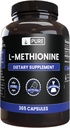 PURE ORIGINAL INGREDIENTES L-Methionine (365 cápsulas) No hay magnesio o rifles de arroz, siempre puro, lab Verificado