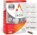 Suplemento activo de hierro 25 mg – Probado clínicamente para aumentar los niveles de energía de hierro – suave, no estreñido, altamente absorbido – 30 cápsulas