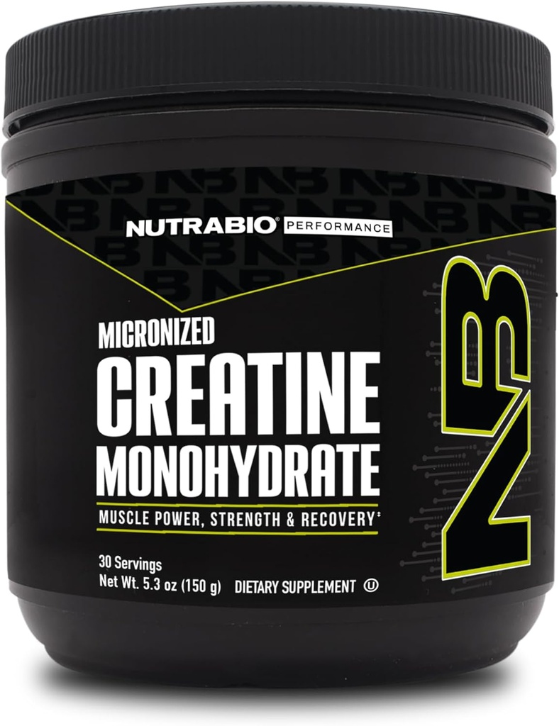NutraBio Pure Micronized Creatine Monohydrate Powder Supplement, Unflavored, (150 g) - Supports Bulk Muscle Energy, Recovery, and Strength - HPLC Tested Creatine Powder Supplement for Men and Women