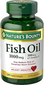 Aceite de pescado abundante de la naturaleza 1000 mg, sin olor, 120 Softgels calentados (Pack of 3)