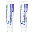 Globe (2 Pack) First Aid Antibiotic Ointment + Lidocaine (1 Oz) Maximum Strength & Fast-Acting Topical Pain Reliever, 24-Hour Infection Protection That Numbs Away The Pain, Bacitracin Zinc., White