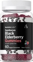 Horbaach Sambucus Black Elderberry Gummies Silencio 60 Conde Silencio con Zinc y Vitamina C Silencio Vegan, Non-GMO, Gluten Free Extract for Adults ◾ Berry Flavor