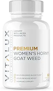 VITALUX Silencioso #1 Rated Premium Women's 9-in-1 Horny Goat Weed ← Female Health, Mood, Optimize Blood Flow  Fórmula w/ 8 potentes ingredientes ← 3er partido testado + USA Made - 60 cápsulas