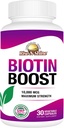 Rise-N-Shine Biotin Boost 10,000 mcg Biotin 10000 mcg para soportar el cabello, la piel, las uñas y las pestañas 30 Cuenta