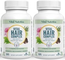 Complejo de Pelo Vital -Vitaminas de Crecimiento de Hair para Mujeres y Hombres -Biotina & Vitamina B -Suplemento de Crecimiento de Hair para la Piel Saludable &amp; Pelos -Hormona &amp; Gluten Gratis -Hair Vitaminas para Mujeres
