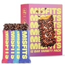 Misfits Protein Bares - High Protein Candy Bars TEN Gluten Free Plant Based, Low Sugar & Carb, High Fiber Snacks ANTE Variety Pack of 12 (4 Flavors)