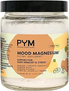 PYM Mood Magnesium Powder (30-Servings) Magnesium Glycinate, L-Threonate & Malate Powder ANTE Ayuda " Mood Support Supplement for Stress