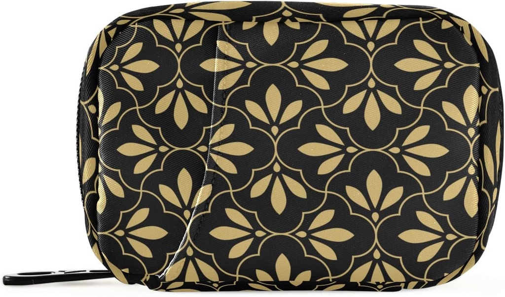 Caja de almohadas geométricas de flores 7 Día bolsa de caja de la pila de viaje bolsa de organizador con cremallera caja semanal portátil tamaño compacto para el sujetador suplemento