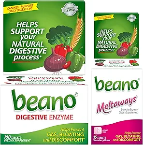 Beano Extra Strength 100ct & beano Strawberry Meltaways 15ct