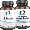 Designs for Health Magnesium Glycinate Complex (60 Capsules) & B-Supreme (60 Capsules) Bundle - B Vitamin Complex with High Absorption Magnesium Supplement
