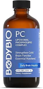 BodyBio PC - Phosphatidylcholine for Brain Health, Mental Clarity, Cognitive Function, Cellular Repair &amp; Healthy Aging, Phospholipid Complex Supplement for Gentle Daily Detox