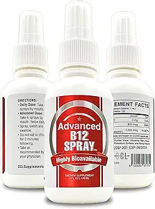 Vitamina B12 Power Spray, Methylcobalamin con ácido fólico Complejo líquido sublingual para Focus, " Metabolismo, Nano Technology Instant Absorption and Custom Dosage (4 oz - 120 Servings)