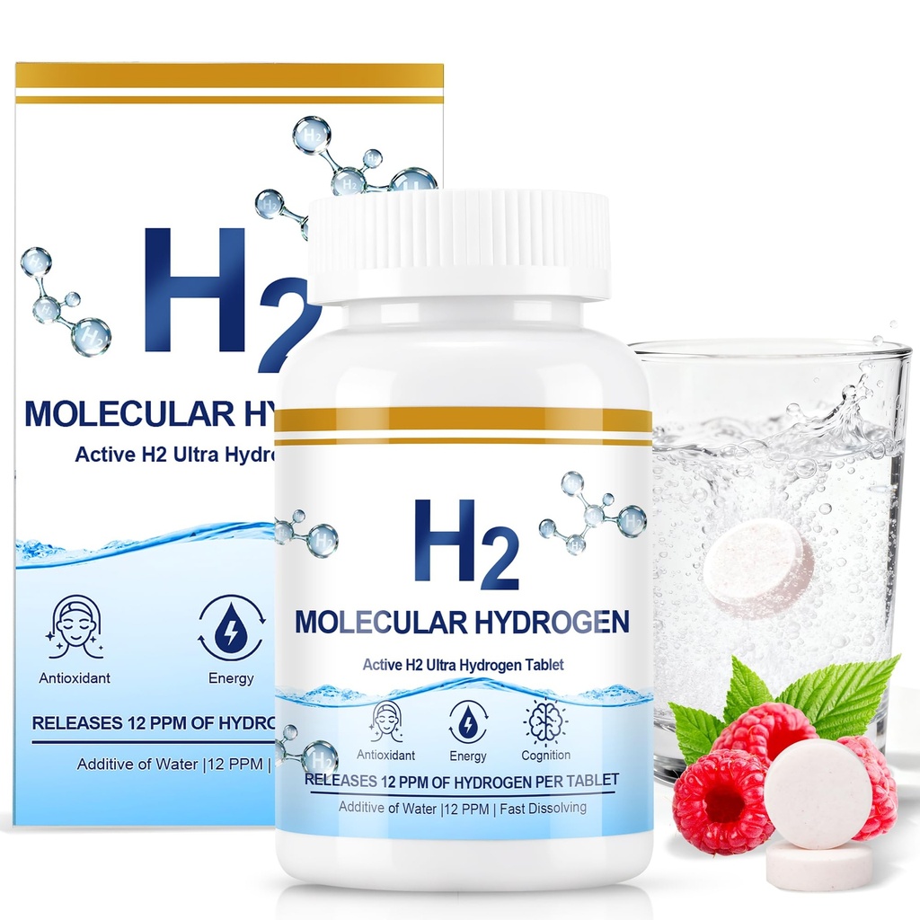 Molecular Hydrogen Tablets (12 PPM) - 120 Count High Potency Hydrogen Tablets for Drinking Water with Magnesium - Fast Dissolving H2 Tablet for Energy, Focus & Anti-Aging