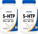 Nutricost 5-HTP 100mg, 240 cápsulas vegetarianas (5-Hydroxytryptophan) - No GMO & Gluten Free (2 botellas)