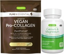 Vegan Vanilla Collagen Protein Powder + Calcio &amp; Magnesium Complex Bundle, Comprehensive Bone Support, by Igennus