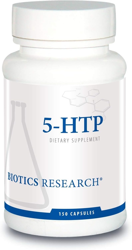 Biotics Research 5HTP 50mg 5HTP Salud cerebral promueve calma Mood relajado sentido general de bienestar, producción de serotonina, 150 cápsulas