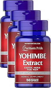 Pride de Puritan Yohimbe 1000 Mg, 50 Conde, Celulosa Vegeta, Gelatin (Pack of 3)
