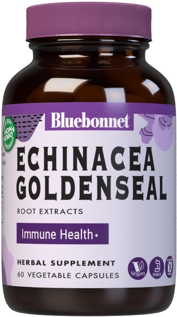 BlueBonnet Echinacea Goldenseal Root Extracto Suplemento, 60 Cuenta