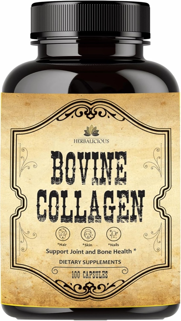 HERBALICIOUS Bovine Collagen Suplementos para Hombres y Mujeres